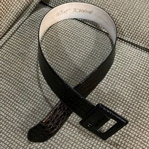 Betsey Johnson Black Wide leather belt (sz m/l)
